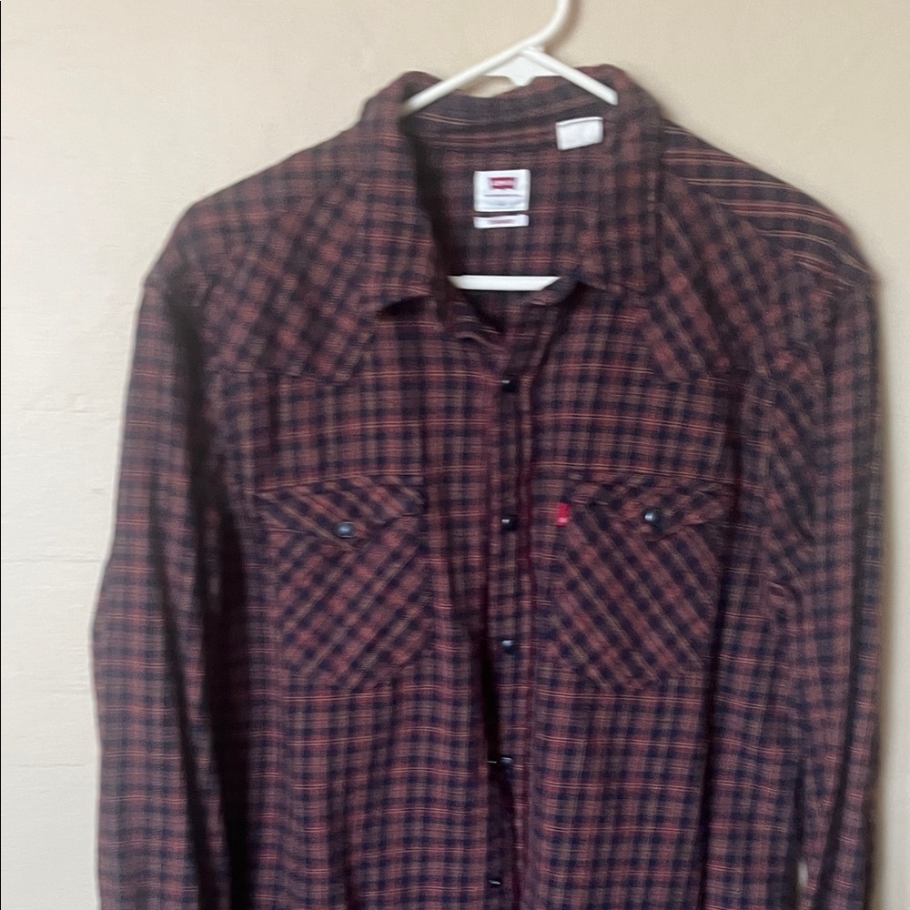 Levi’s men’s Shirt - Red and Black two front pockets,
